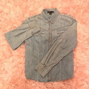 J.Crew Women’s Denim Chambray Top, Large